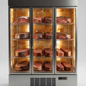 Three-door dry aged display cabinet